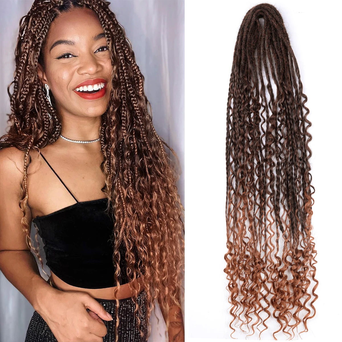 Handmade Dreadlocks Hair Extensions 24Inch Soft Crochet Dreadlock Braids Hair Synthetic Faux Locs Braids Hair For Women And Men