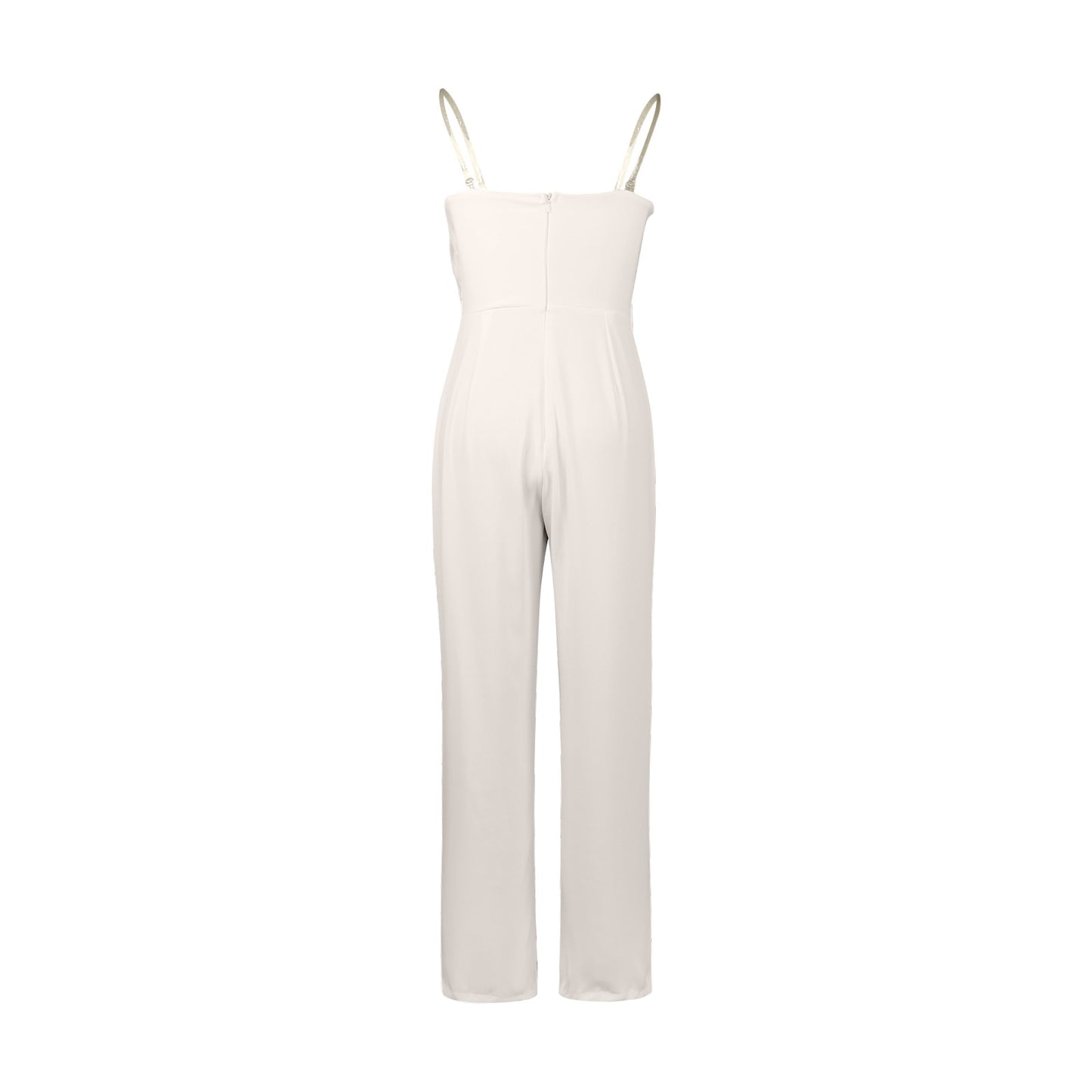 Women Jumpsuit Feather Tube Top Sexy Evening Party Jump Suits Sleeveless High-waisted Straight Playsuits Night Clubwear Overalls