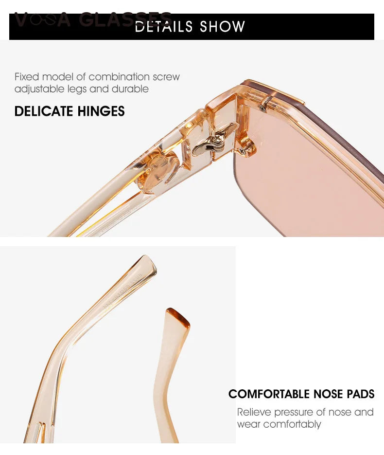 2023 Luxury Big Square Sunglasses Women Brand Designer Retro Blue Sun Glasses For Female Oversized Black Shades Oculos UV400