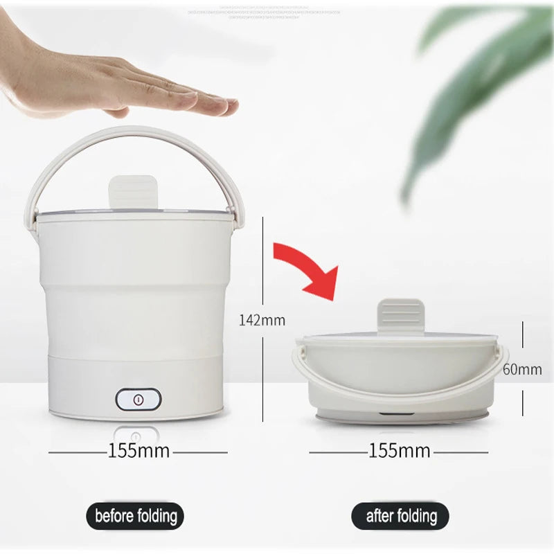 Foldable Electric Cooker 220V Mini Multifunction Hot Pot Food Steamer Cooking Machine for Dormitory Noodle Cooker for Travel