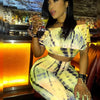 Women Sexy Bodycon 2 Piece Outfits V Neck Zip Up Long Sleeve Crop Top Midi Dress Skirt Set Plus Size Party Club Clubwear
