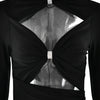 Articat Sexy Hollow Out Long Sleeved Elastic Tight Dress Women Pleats Double Layered Female Vestidos Elegant Party Evening Dress