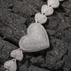 THE BLING KING Iced Out Big Heart Chain Collar Y2K 17mm Choker For Women Girl Micro Paved 5A Cubic Zircon Lovely Wedding Jewelry