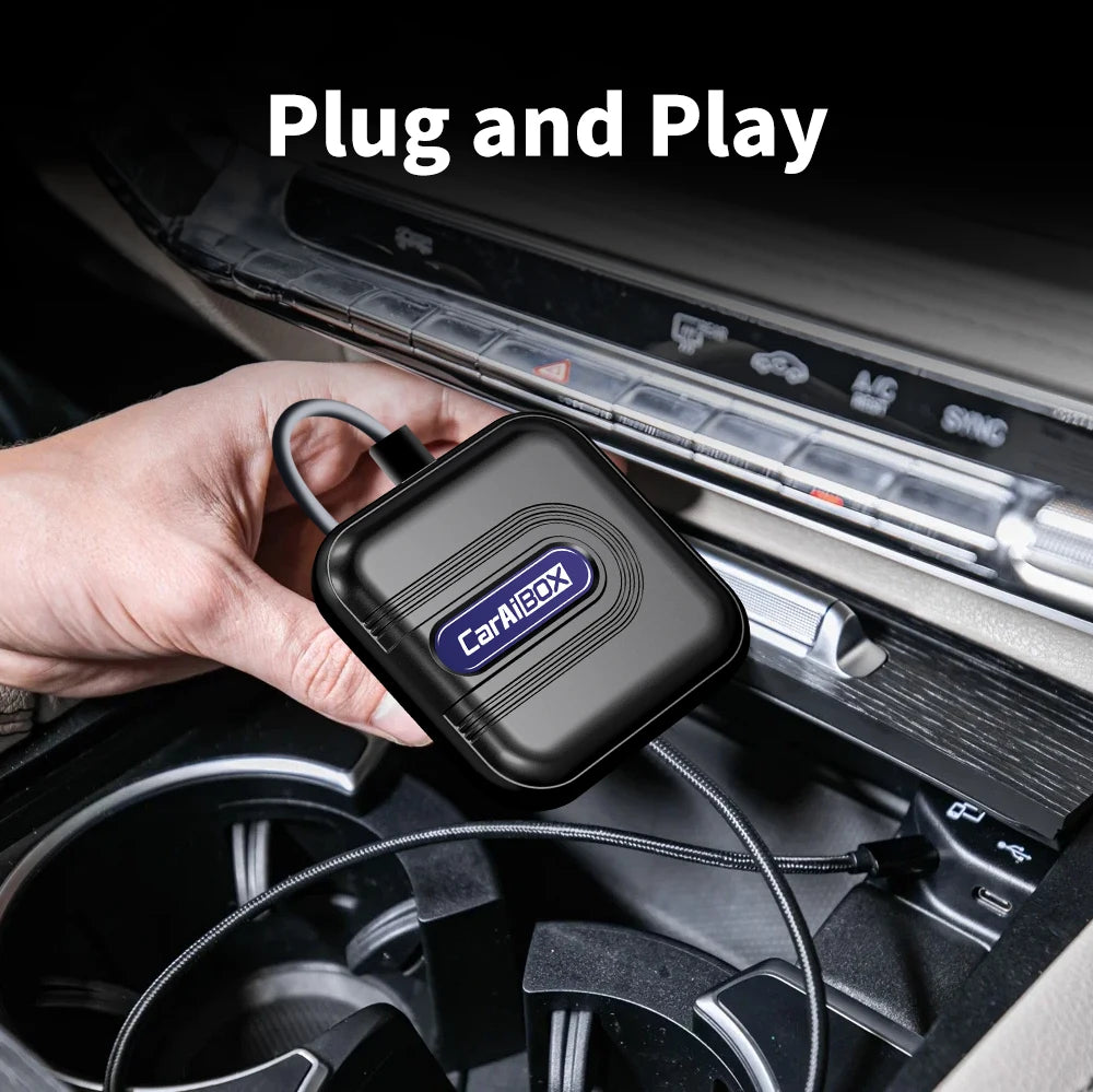 CarAiBOX CarPlay Ai Box Qualcomm 6125 8-Core CPU Android 13.0 System Wireless CarPlay Android auto Built-in Google Play Store