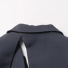 TWOTWINSTYLE Hollow Out Backless Slimming Blazers For Women Notched Collar Long Sleeve Spliced Button Irregular Blazer Female