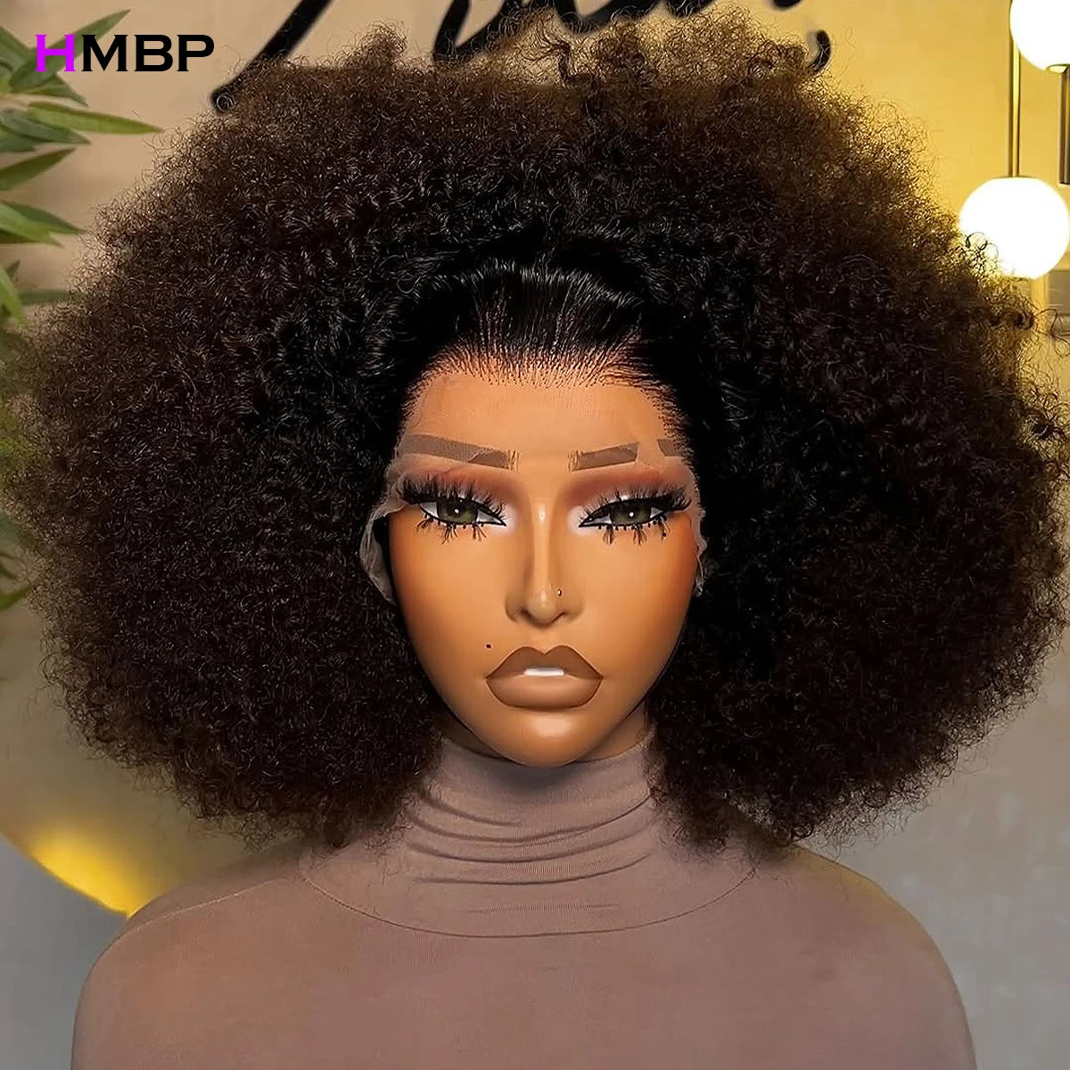 500 Density Glueless Wigs Human Hair Afro Coily Kinky Curly 13*6 Hd Lace Frontal Wig Human Hair T1B/Brown Preplucked For Women