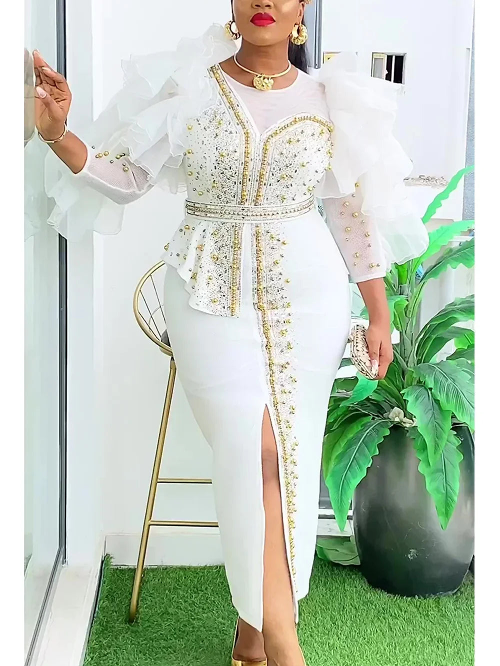 Elegant African Dresses for Women 2025 New Africa Clothing Plus Size Turkey Wedding Party Long Dress Dashiki Ankara Outfits Robe