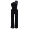 Summer New Vintage Chic Women's Fashion Sexy Sleeveless Single Shoulder Sling High Waist Commuter High Waist Straight Jumpsuit