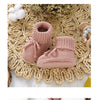 Infant Baby Shoes Cotton Knitted Newborn Girl Boy Boots Fashion Solid Warm Toddler Kid Slip-On Bed Shoes Handmade 0-18M Footwear