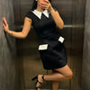 Ladies Streetwear Sleeveless Bodycon Dress 2024 Summer Autumn Women Mini Dresses Women Sweatshirts White Black Dress Clothing
