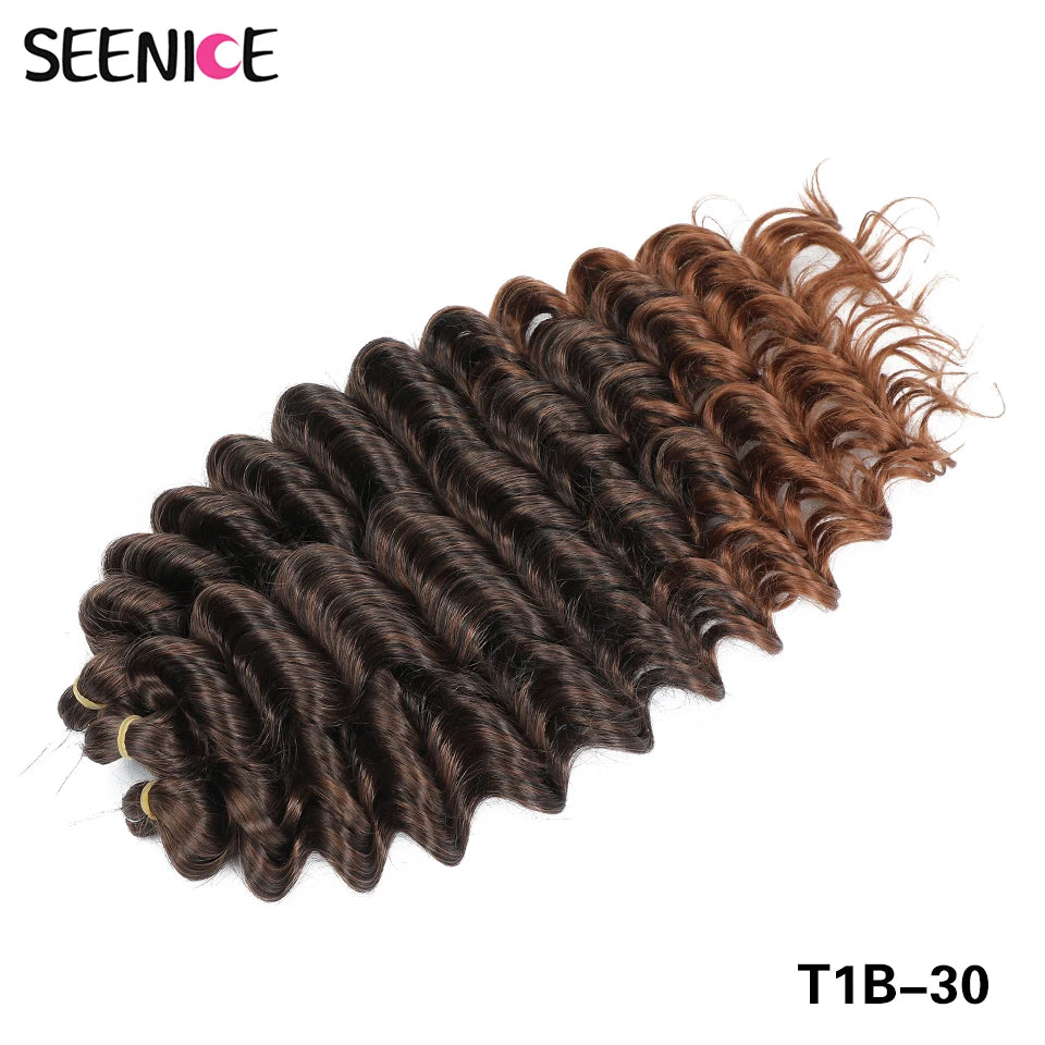 Deep Wavy Twist Synthetic Crochet Hair Afro Curly Hair African Crochet Braids Ombre Blonde Braiding Hair Extensions For Women