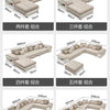 MINGDIBAO Fabric Sofa Set Furniture Living Room Sofa Set with USB and Stools / Big U Shape Cloth Couch Sofas for Home Furniture