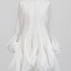 TWOTWINSTYLE Women's Dress Irregular Pleated Patchwork Fashion Long Lantern Sleeve Waist Cinching Mini Dresses 2024 New Clothing