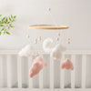 Baby Crib Mobile Rattle Toy 0-12Months Infant Soft Felt Teddy Velvet Pink Bear Bed Bell Hanging Toy Holder Bracket Crib Girl Toy