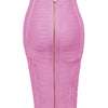 16 Colors Sexy Solid Zipper Orange Blue Black Red Bandage Skirt Women Elastic Bodycon Summer XL XXL Pencil Skirts 58cm