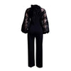 Elegant Jumpsuits for Women Luxury Round Neck Full Sleeve Belt Waisted High Waisted Straight Female Birthday Party Celebrate New