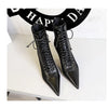 BIGTREE Shoes Cross Straps Sexy Women Boots Pointed Toe Stiletto High-heel Boots 2025 New Women's Ankle Boots Plus Size 42 43