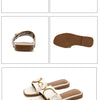 Summer Women Slippers Leather Square Toe Women Flats Flip Flops Designer Ladies Slides Sandals Women Shoes Luxury Sandals