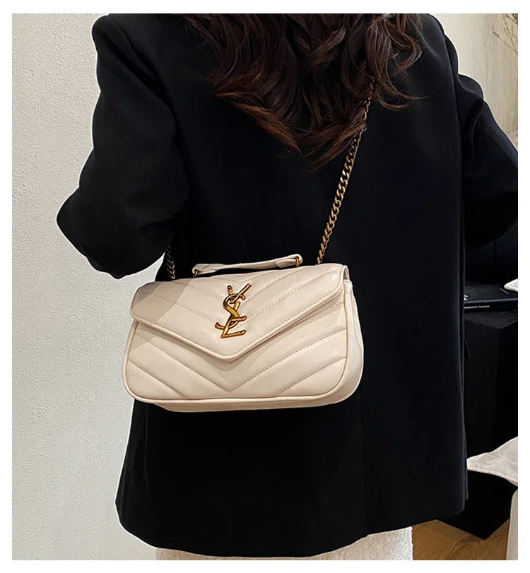 Luxury Ladies Handbag Genuine Leather Shoulder Bag Women's Crossbody Tote Elegant Designer