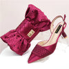 Latest Women Italian Shoes and Matching Bags Decorated with Rhinestone Elegant Pointed Toe Wedding Shoes Bride