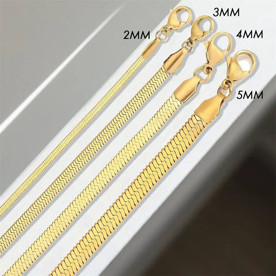 eManco Stainless Steel Adjustable Classic Snake Chain Bracelet Women's Gold Plated Jewelry Wholesale