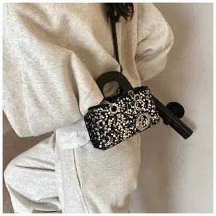 Sparkly Glitter Mini Evening Bag for Women, Designer Crossbody Shoulder Purse, Luxury Party Wedding Clutch, Unique Boutique Gift