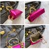 2024 Luxury Women Gold Green Chain Messenger Bags PU Leather Shoulder Bags Shell Clip Designer Handbag And Purse Wedding Clutch