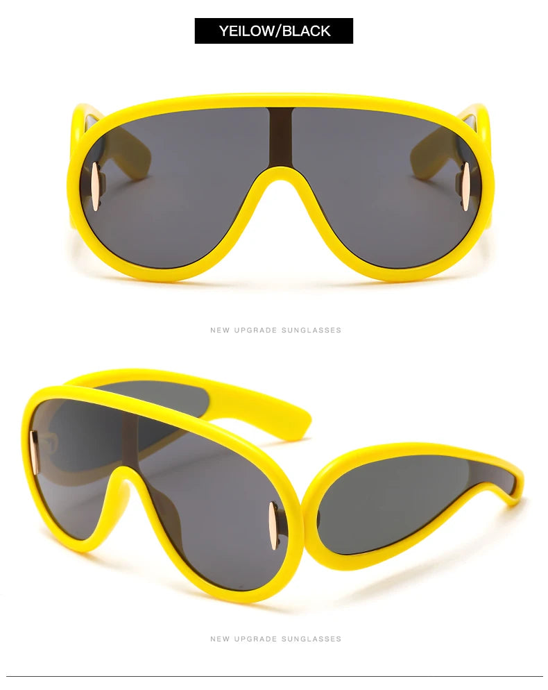 New Fashion Personality Hip Hop Cool Cyberpunk Sunglasses with Large Frame UV400 Anti UV Eyeglasses Oculos De Sol Feminino