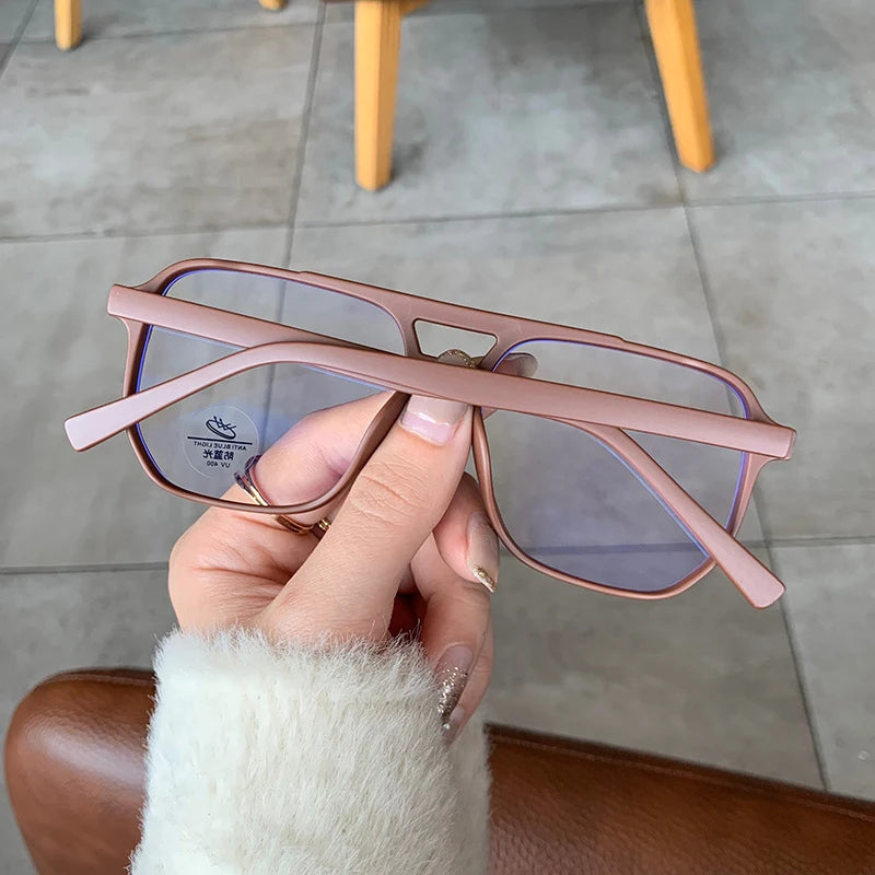 Retro Fashion Anti-blue Light Glasses Men Women Transparent Computer Glasses Frame Eyeglass Frame Flat Glasses Square Eyeglasse