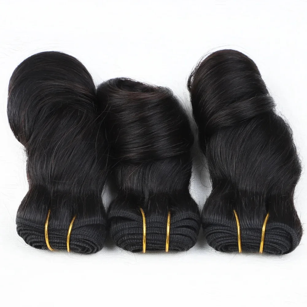 3pcs  Loose Wave Short Curly Hair Bundles Brazilian Hair Weave Bundles 100% Human Hair Bundles Hair Extension Human Hair Bundles