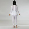 Sexy Mesh Patchwork Sheer Night Club Bodycon Jumpsuit for Women See Through One Piece Rompers Clubwear Party Birthday Outfits