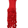 Bonnie Forest Women's Fringed Bandage Midi Dress Glam Strapless Irregular Ruffle Party Cocktail Dress Female Vestidos Clubwear
