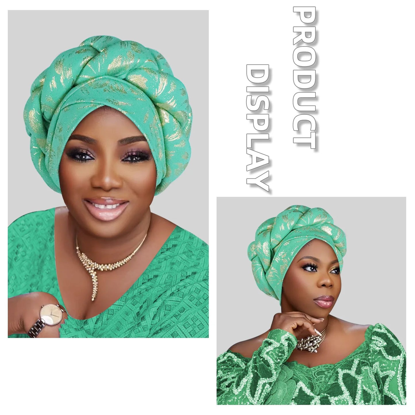 Gold Stamping Fabric Turban Cap for Women Braids Headwrap Bonnet Lady Head Cover Muslim Hat African Female Headgear