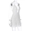 Articat 2024 Summer New Sexy Hollow Out Lace Up Hanging Women Dress Temperament Vestido Short Skirt Slim Party Vacation Beach