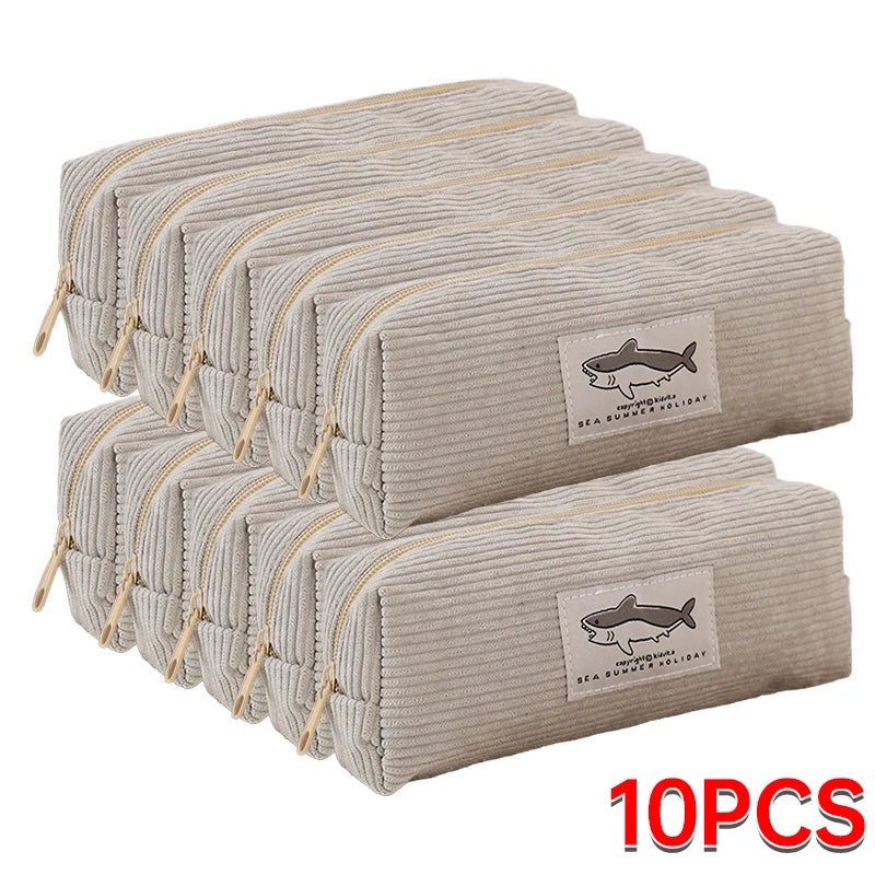 Cute Shark Pencil Case Embroidery Pen Bag Back to School Supplies Stationery Items for Girls Kids Desk Cute Accessories Gift