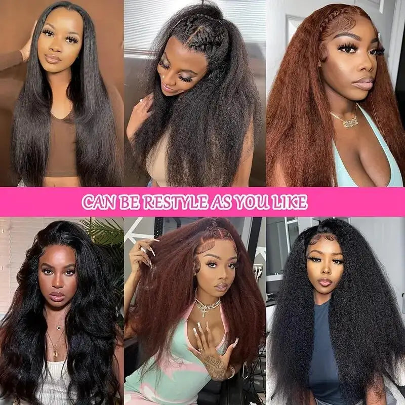 Kinky Straight Human Hair 3 Bundles With Closure Yaki Straight Hair Bundles With 4x4 Closure Human Hair Bundles With Closure