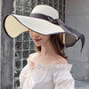 Summer straw hat beach Korean style seaside large brim outdoor sun protection sun hat vacation foldable straw hat  여름모자  모자