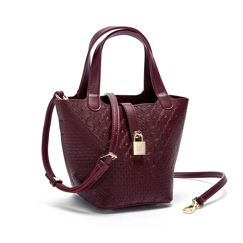 Retro Classic Women's Fashion Handbags Pure Color Design Metal Lock Buckle Accessories Ladies Shoulder Bags Minimalist Versatile