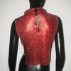 Sexy Rhinestone Backless Party Crop Top Women Glitter Turtleneck TShirt Adjustable Metal Chain Summer Nightculb Diamond Tank Top