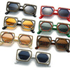 Square Luxury Diamonds Sunglasses Women Punk Fashion Rhinestone Sun Glasses Female Shiny Sexy Yellow Lens Eyewear Shade Handmade