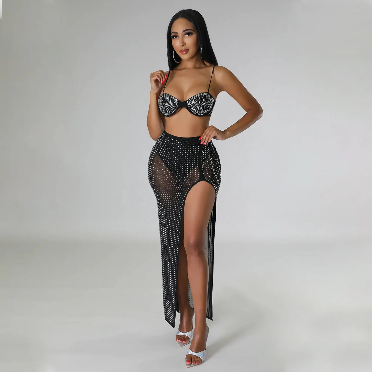 High Waist 2 Piece Bikini Set With Cover Up 2022 Swimsuit Women Print Sleeveless Bathing Suit Beachwear Swimming Biquini New