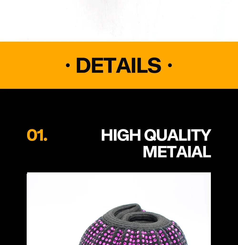 Bling Car Steering Wheel Cover W/ Crystal Diamond Sparkling Car Suv Rhinestones Steering Wheel Protector Vehicle Auto Decoration