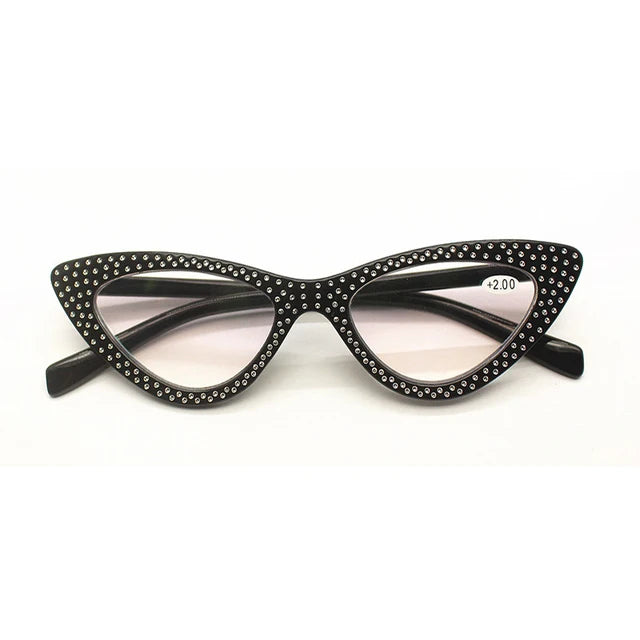 Cat Eye Reading Glasses Women Men Lightweight Diamond Presbyopic Eyeglasses Hyperopia Optical Spectacle Female Goggle