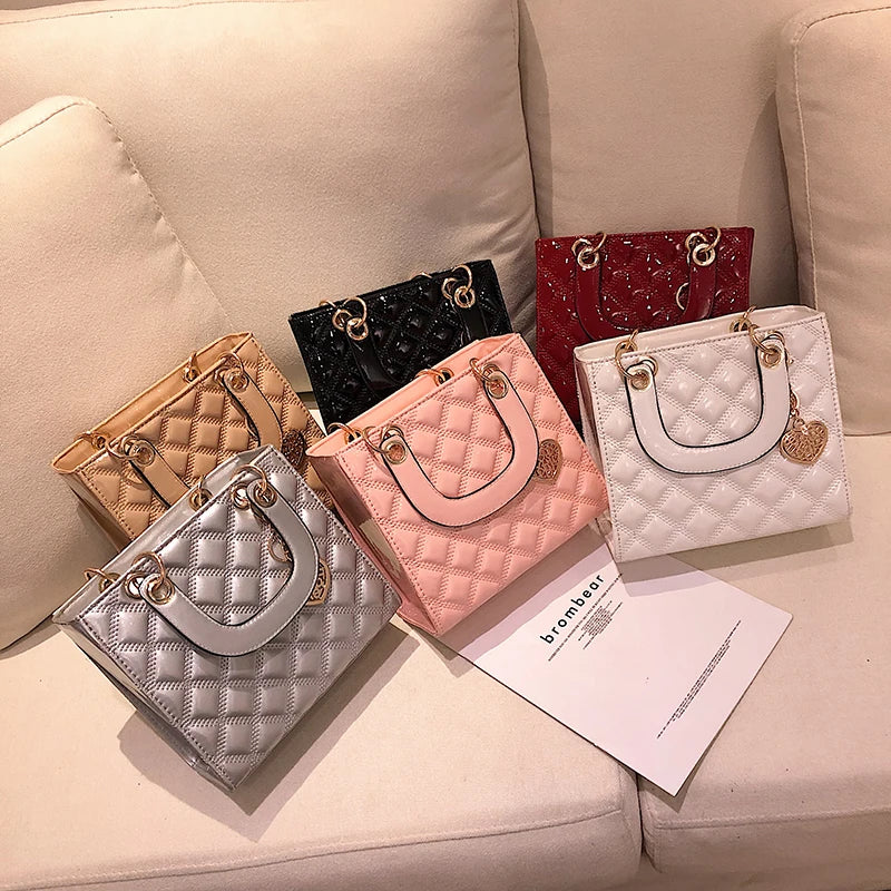 Diamond Stripe Women Handbag Female Luxury Designer Crossbody Bag High Quality Leather Shoulder Bag Clutch Purse Brand Tote Bags