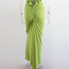 Ruffles Backless Sheath Bodycon Maxi Dresses Party Sleeveless Camisole Robe Femme V Neck Summer Dress Woman Sexy Vestidos Mujer