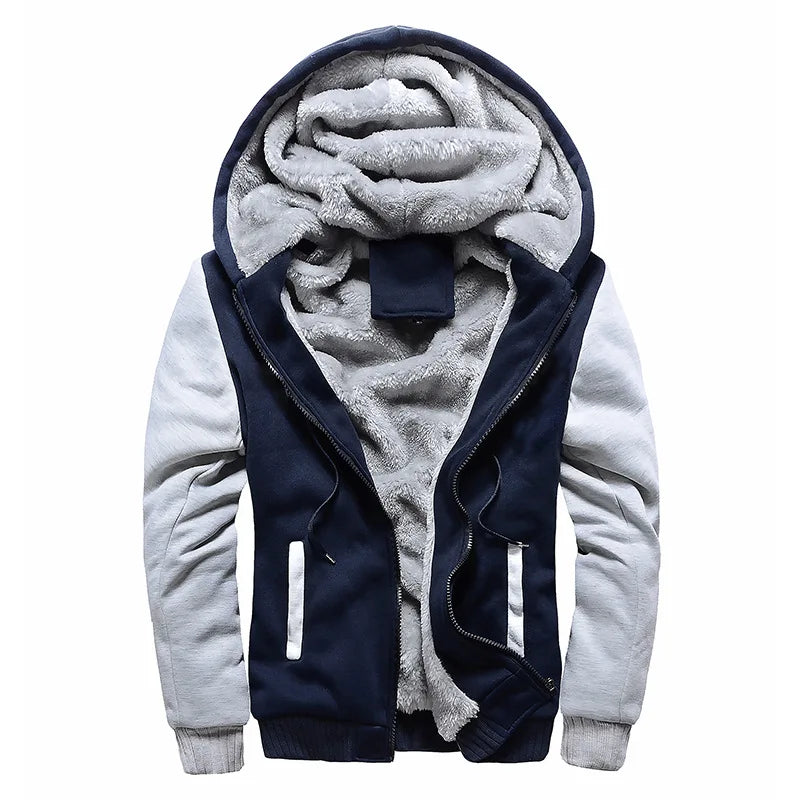 Men's Jacket Winter Camouflage Fleece Thicken Hooded Jackets Male Long Sleeve Coat Casual Zip Up Hoodies Streetwear Men's Coats