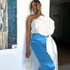 3D Flower Ribbon Tube Tops Women Spring Summer Sexy European Sleeveless Backless Crop Tops High Street Party Club Clothes