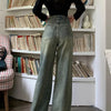 Retro Washed Vintage Jeans For Women In Autumn And Winter High Waisted Straight Leg Loose Wide Leg Pants Casual Pants