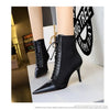 BIGTREE Shoes Cross Straps Sexy Women Boots Pointed Toe Stiletto High-heel Boots 2025 New Women's Ankle Boots Plus Size 42 43