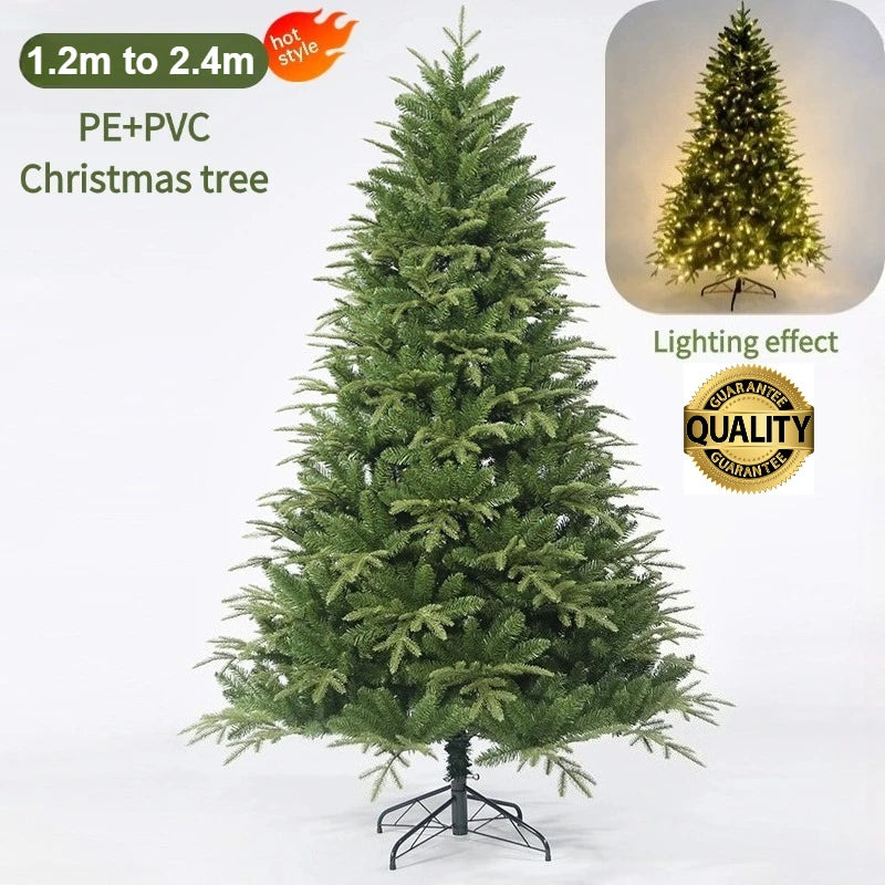 Artificial Christmas Tree PE+PVC Encryption with LED Lights Large Christmas Tree 120CM-240CM Home Christmas New Year Decorations